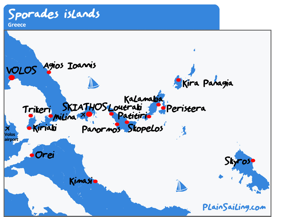 Map of the Sporades Islands